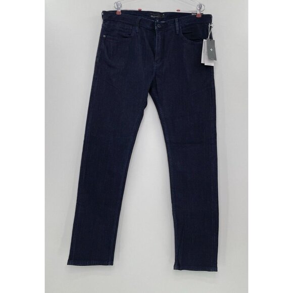 NWT Tavik Men’s Blue Denim Jeans 34 Slim Straight Modern Beach Culture Dark Wash - Picture 1 of 12